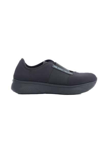 Excellent Prada Black Textile Slip-On Sneakers Size 37.5