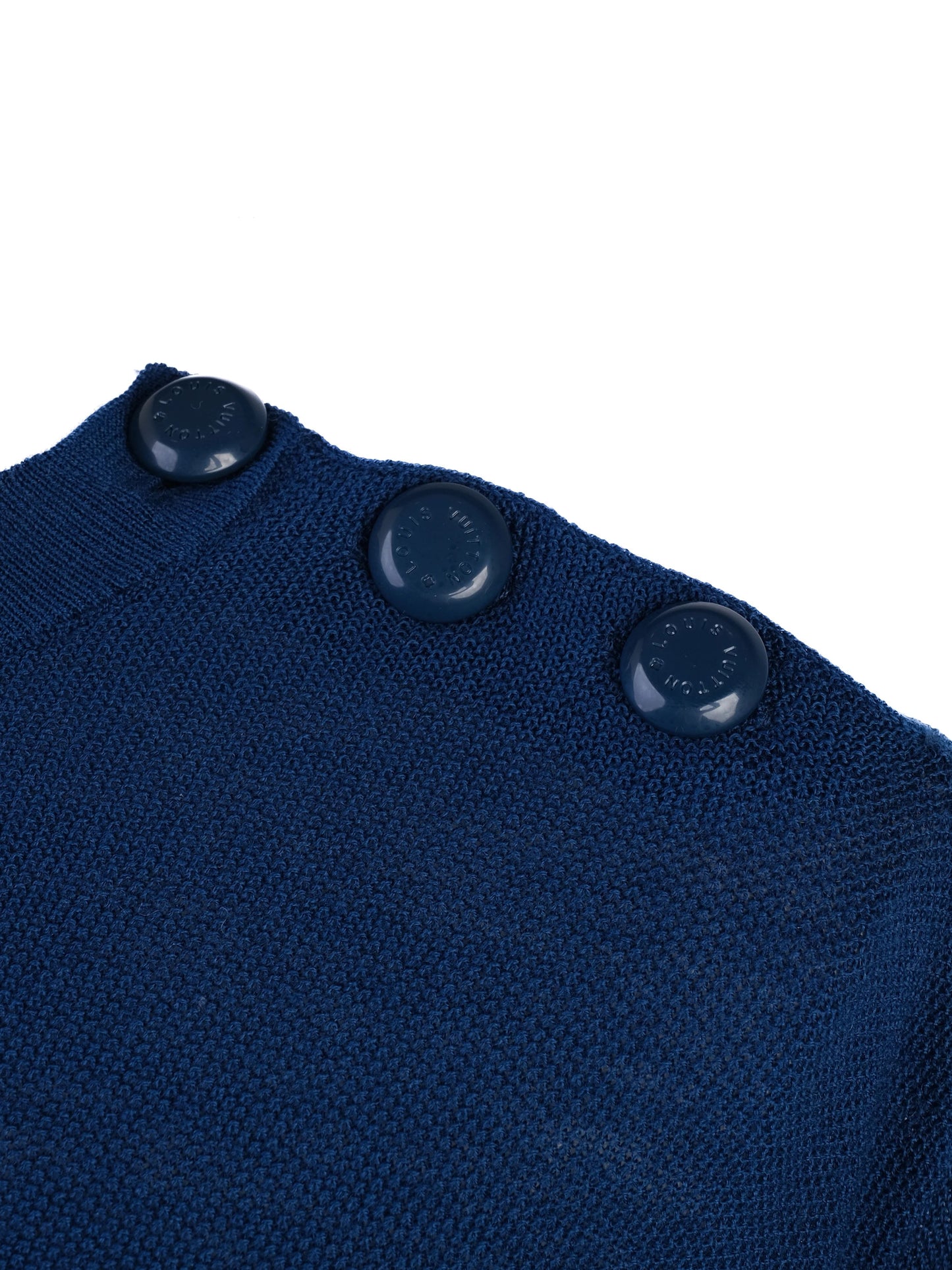 excellent louis vuitton blue cotton women's sweater with stripe trim