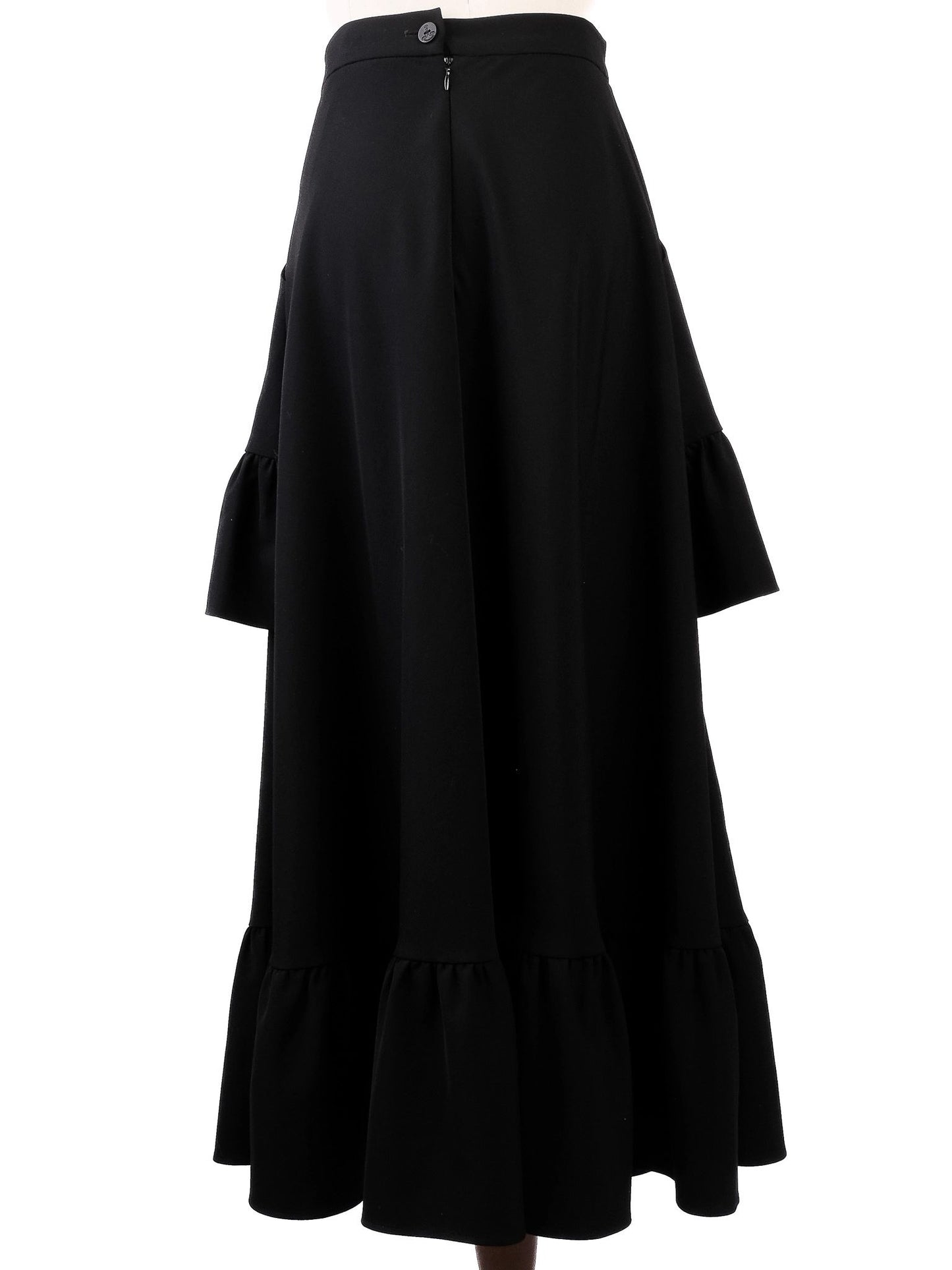 vivetta black cotton skirt with unique face applique design