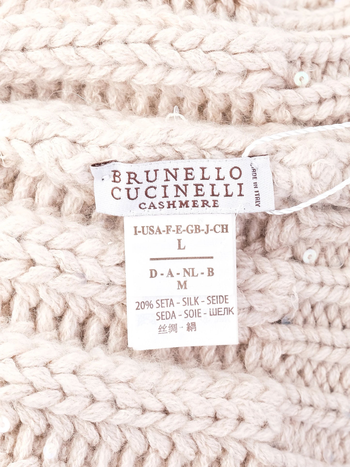 excellent brunello cucinelli orange silk beanie hat size l