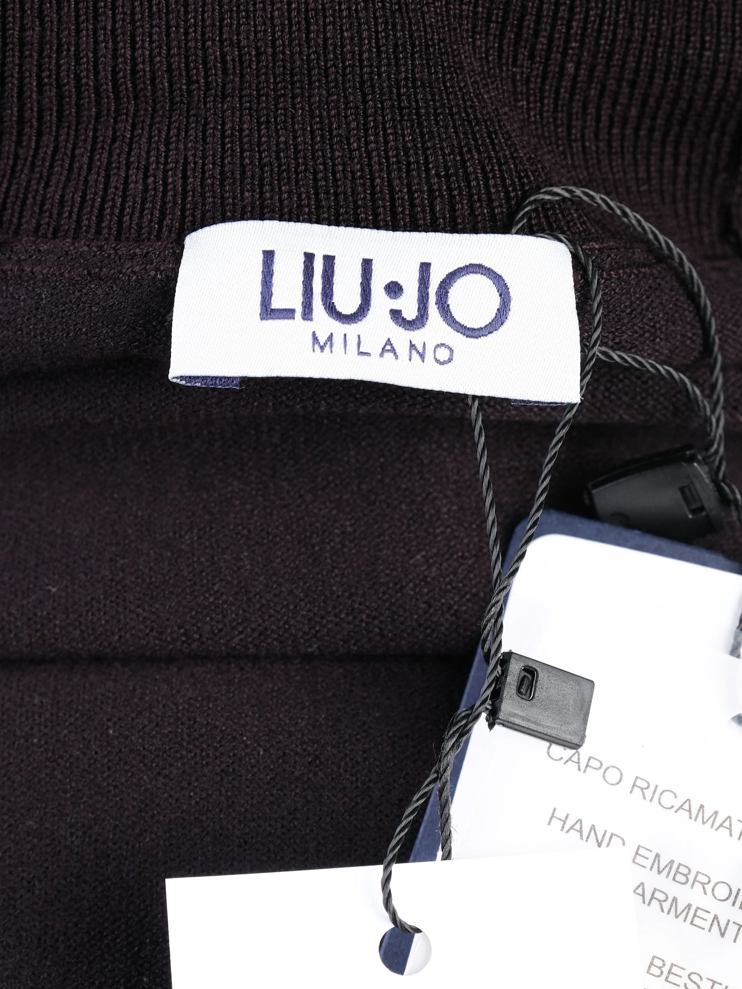 new liu jo black turtleneck sweater size l with embellishments