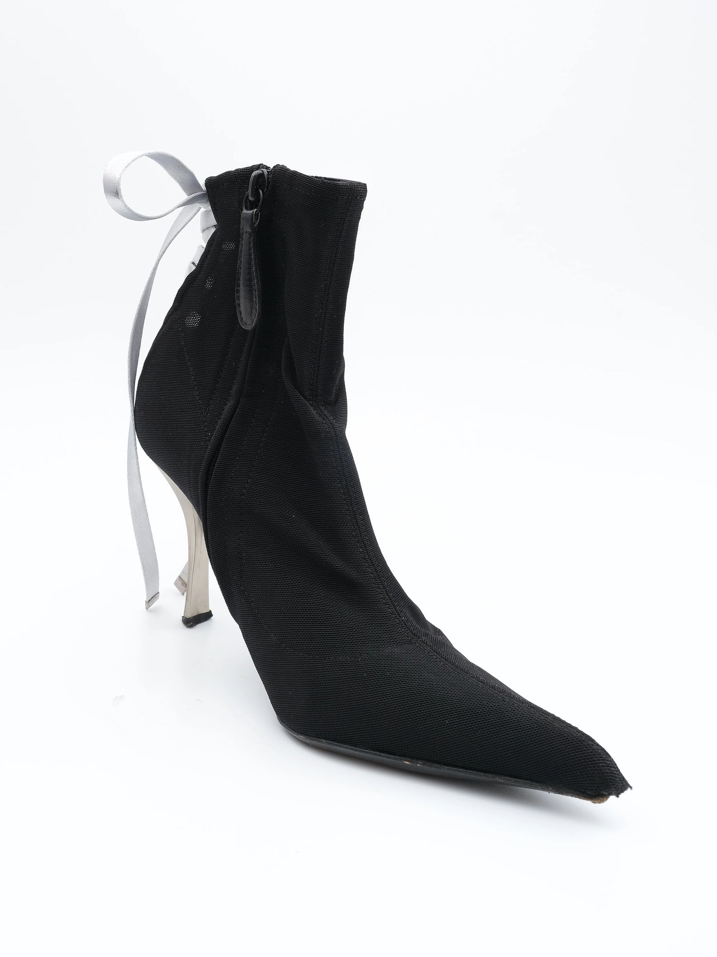 vicini black high-heeled shoes size 38 with lace-up detail