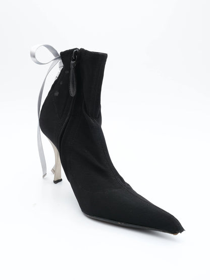 Vicini Black High-Heeled Shoes Size 38 with Lace-Up Detail