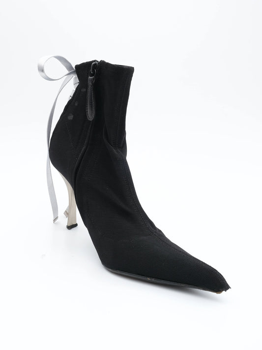 Vicini Black High-Heeled Shoes Size 38 with Lace-Up Detail