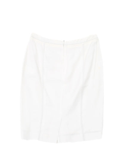Excellent Bessini White Viscose Women's Skirt Size S with Braided Trim