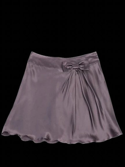 Excellent Philosophy di Alberta Ferretti Gray Silk Satin Skirt Size M