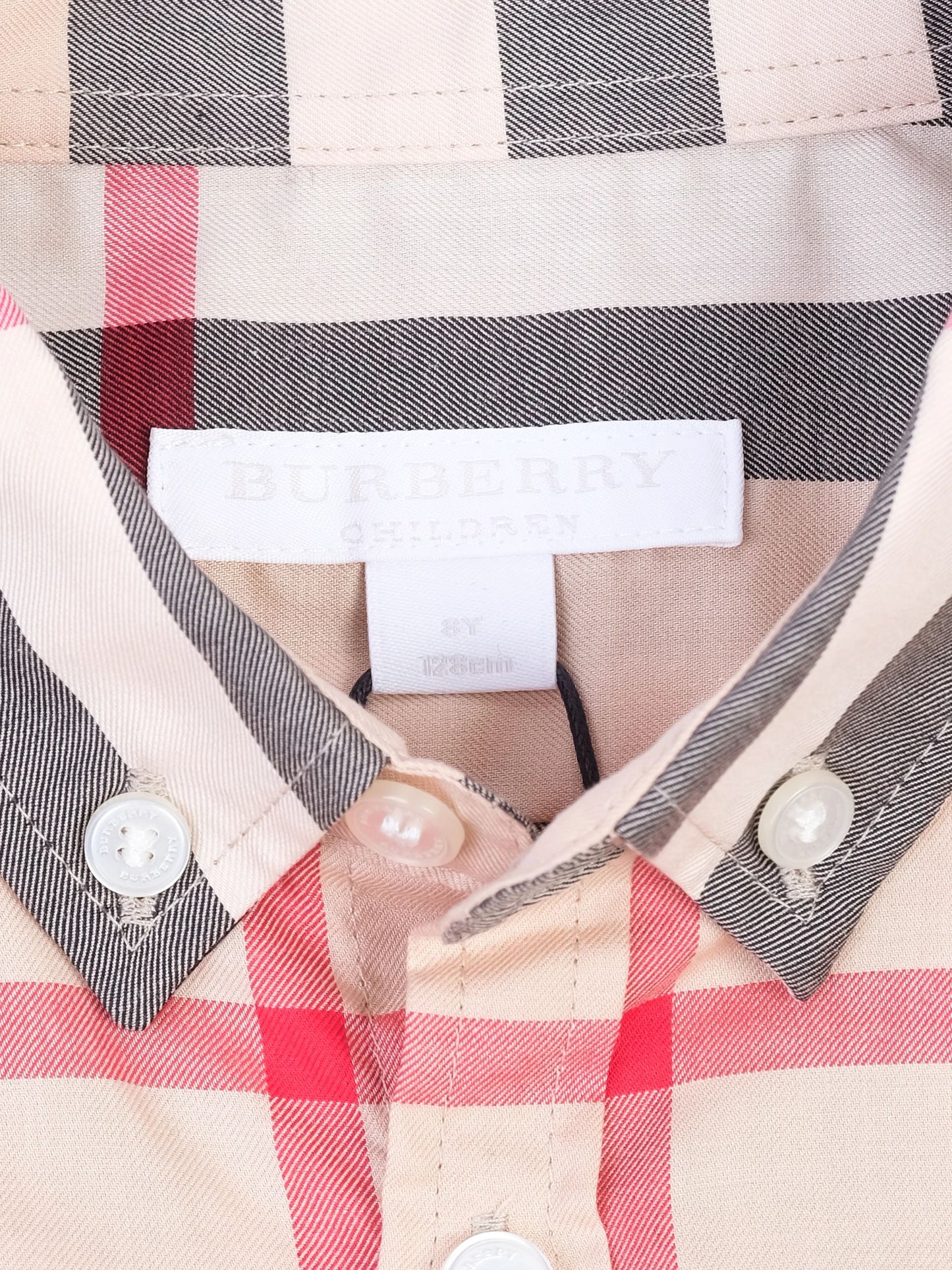 perfect burberry children's shirt size 8 combined plaid cotton