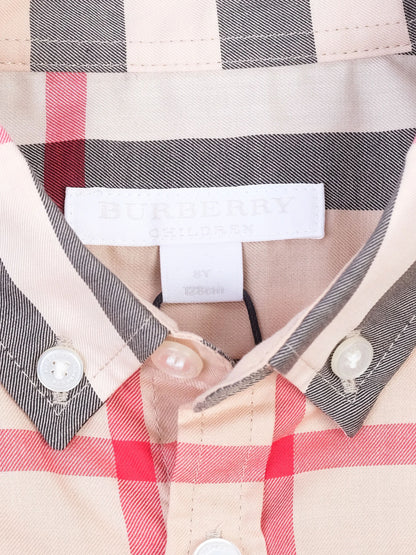 Perfect Burberry Children's Shirt Size 8 Combined Plaid Cotton