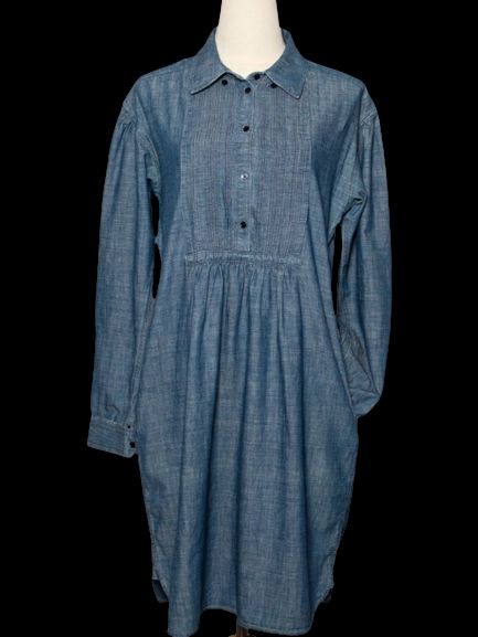Good Burberry Blue Denim Dress Size L with Long Sleeves