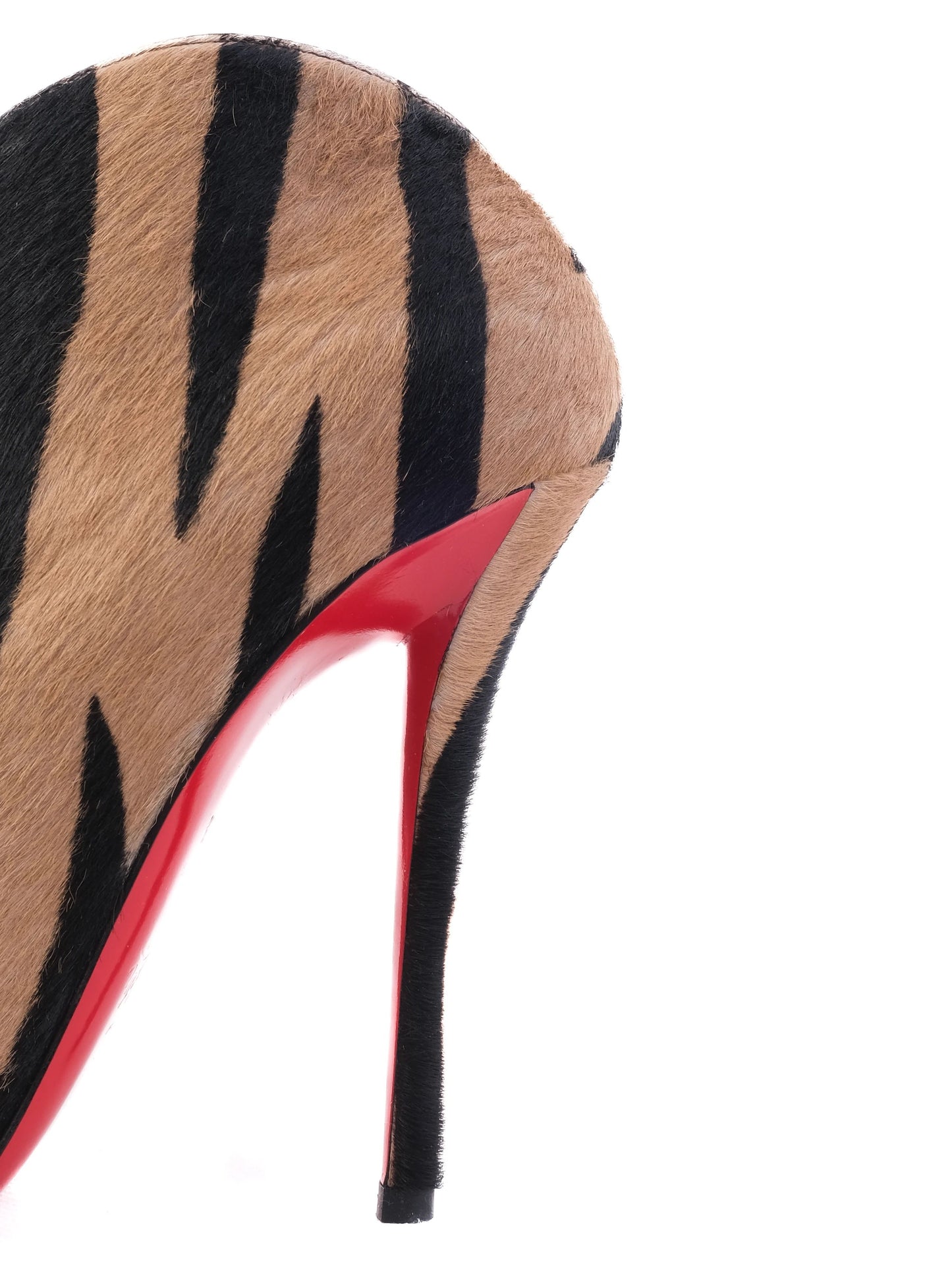 excellent christian louboutin zebra print high heels size 37.5