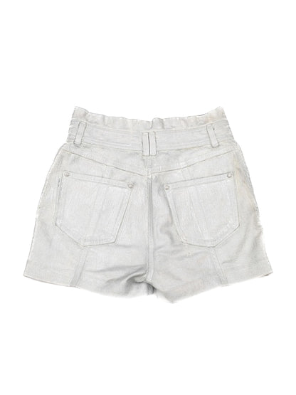 Excellent Balmain Gray Cotton Denim Shorts Size S