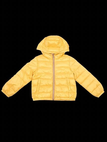 average moncler yellow puffer jacket for kids, size 4