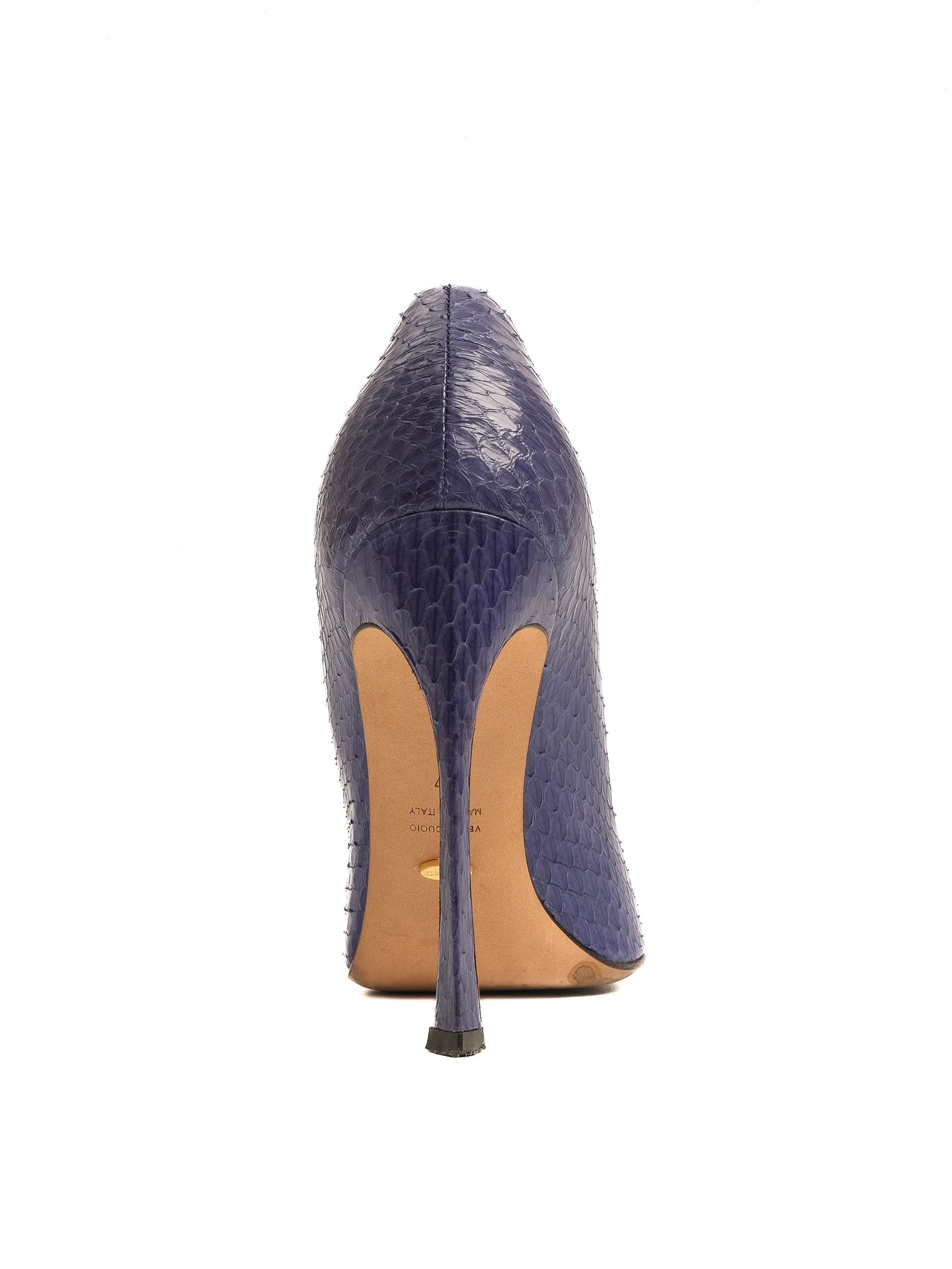 sergio rossi blue leather high-heeled shoes size n/a - excellent condition