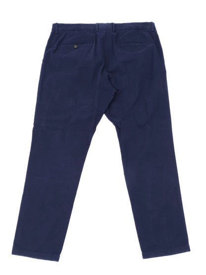 Excellent Etro Navy Blue Cotton Pants Size 3XL Made in Italy