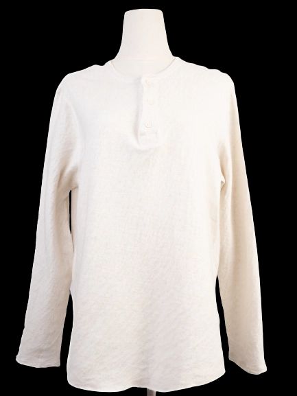 excellent vince cream wool long sleeve henley shirt for men