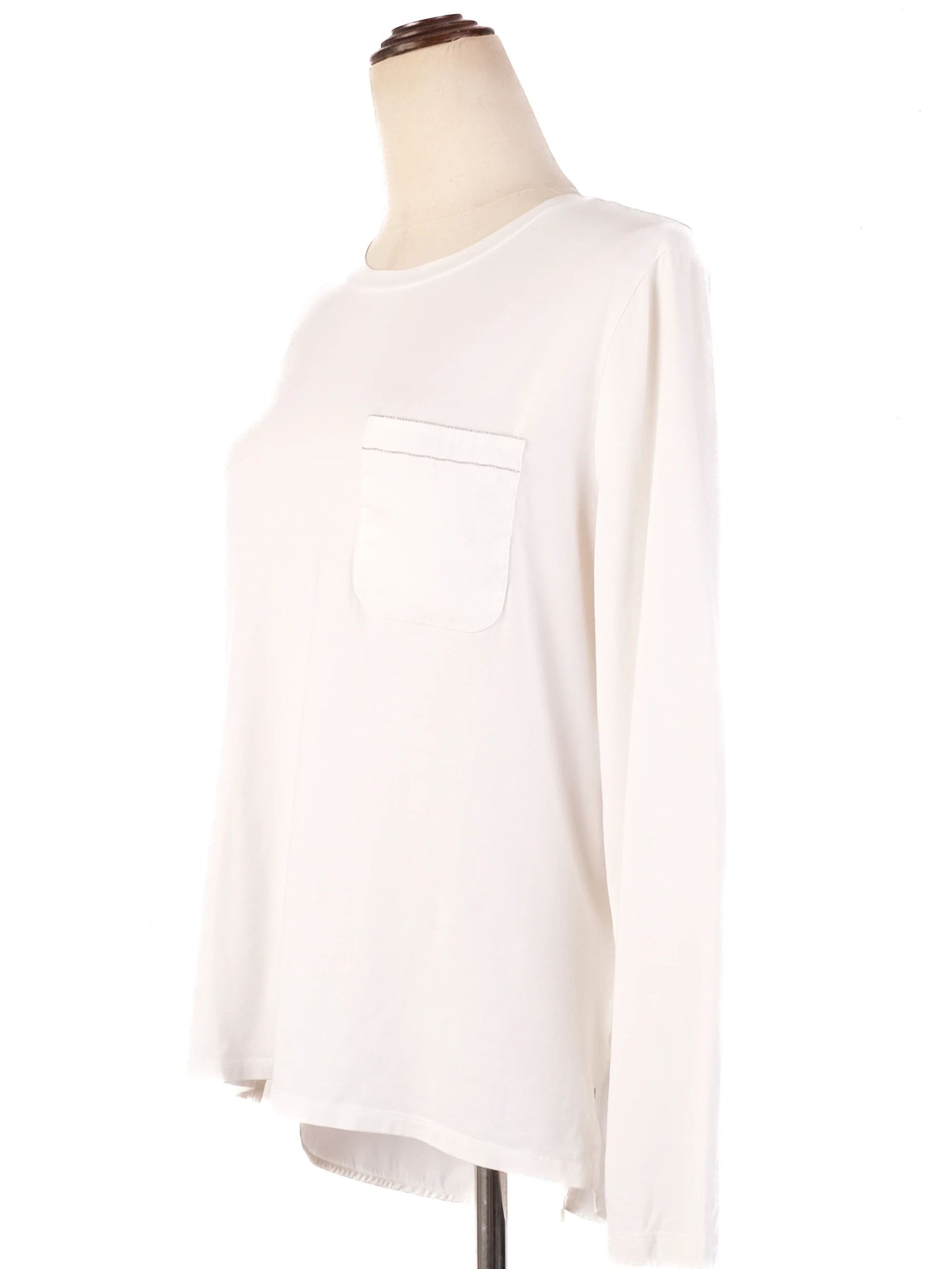 excellent peserico women's white nylon long sleeve top size l