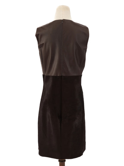 Max Mara Excellent Condition Orange Leather Dress Size L