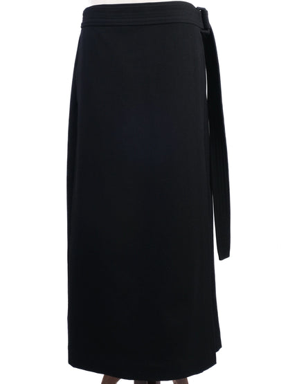 RAEY Black Wool Wrap Skirt with Belt Size XXL Excellent Condition