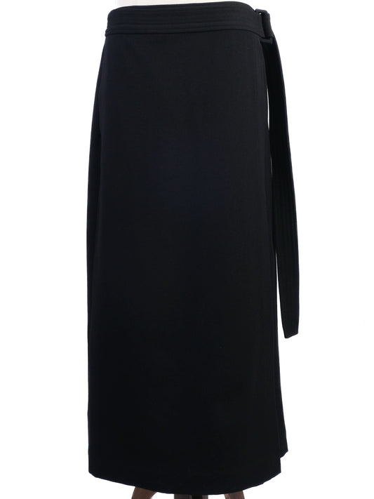 RAEY Black Wool Wrap Skirt with Belt Size XXL Excellent Condition