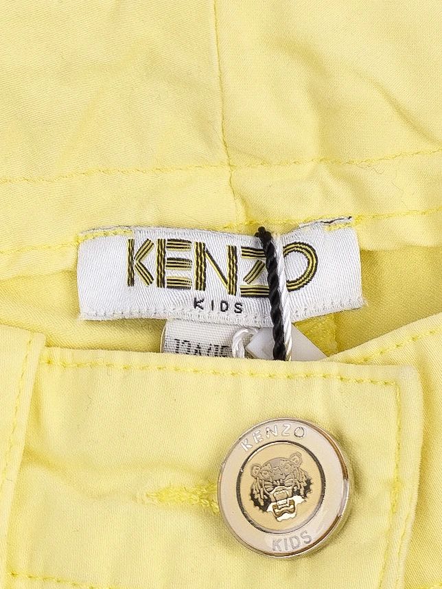 new kenzo kids yellow pants size 10 cotton with tiger logo