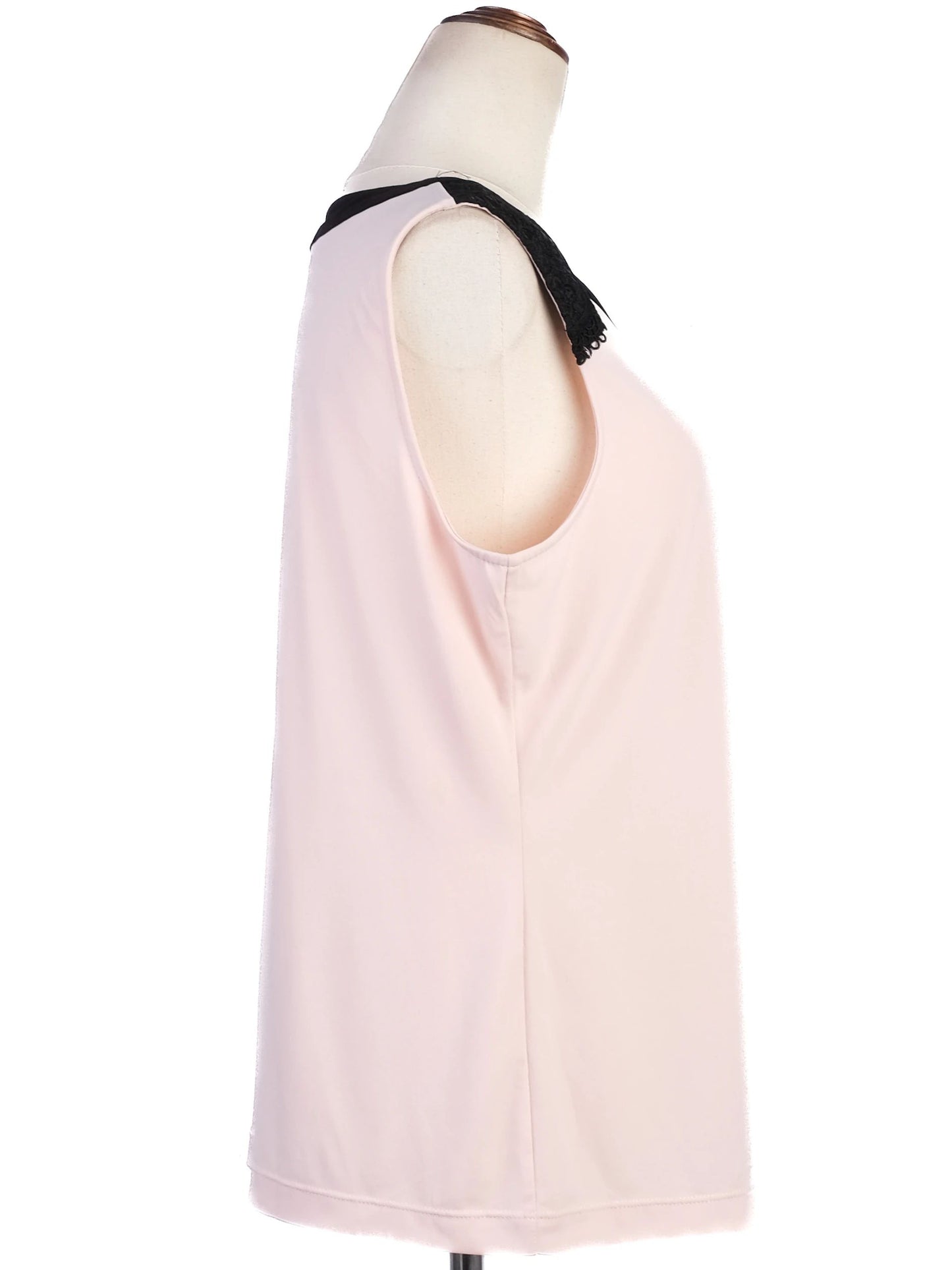 excellent karl lagerfeld pink sleeveless top size m with lace details
