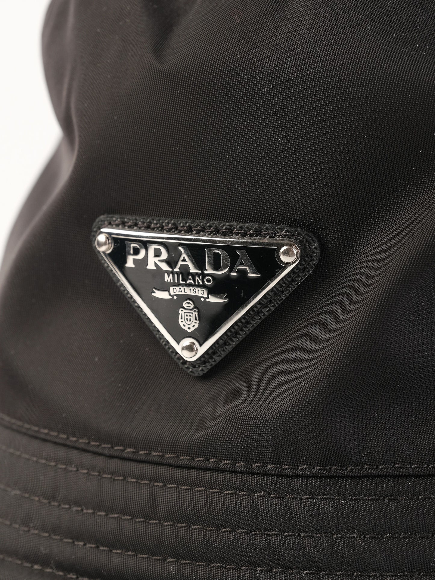excellent prada black nylon bucket hat size xl re-nylon