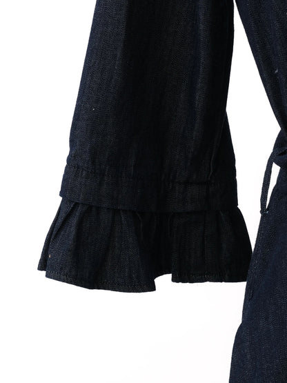 Excellent Max Mara Blue Cotton Long Sleeve Dress Size L