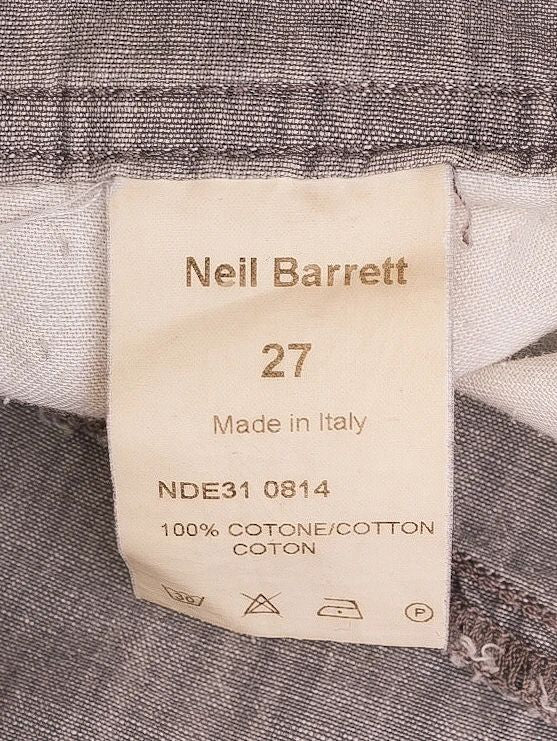 excellent neil barrett gray cotton pants size m women's