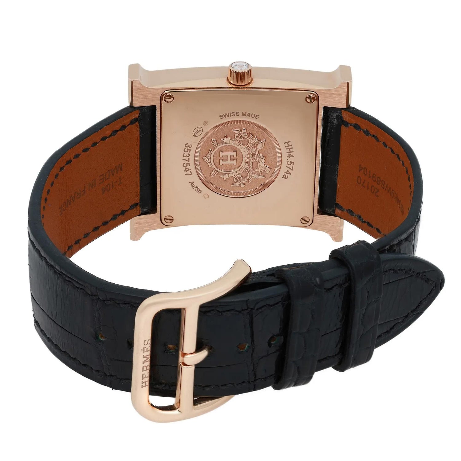 Hermes Heure H Perspective 18K Rose Gold Diamond Quartz Watch W054597WW00