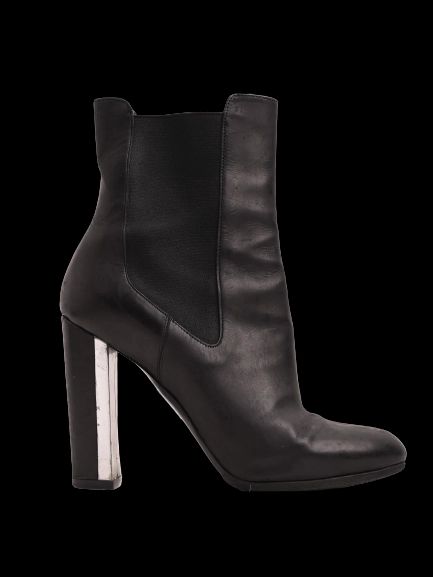 Average Dries Van Noten Black Leather Ankle Boots Size 38.5