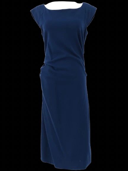 excellent diane von furstenberg blue sleeveless dress size l