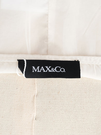 Excellent MaxCo White Cotton Sleeveless Blouse Size S with Ruffles