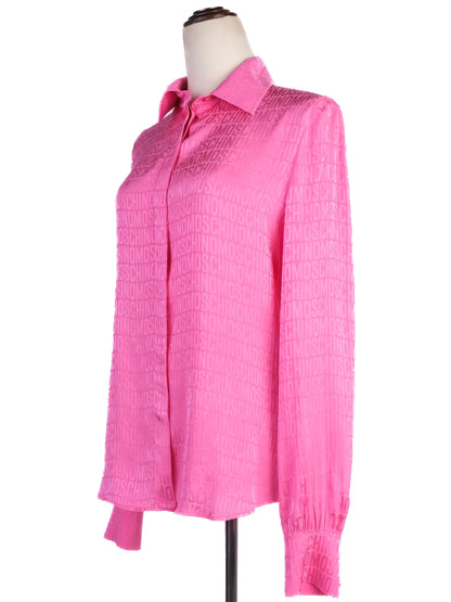 Excellent Moschino Pink Blouse Long Sleeve Viscose Patterned