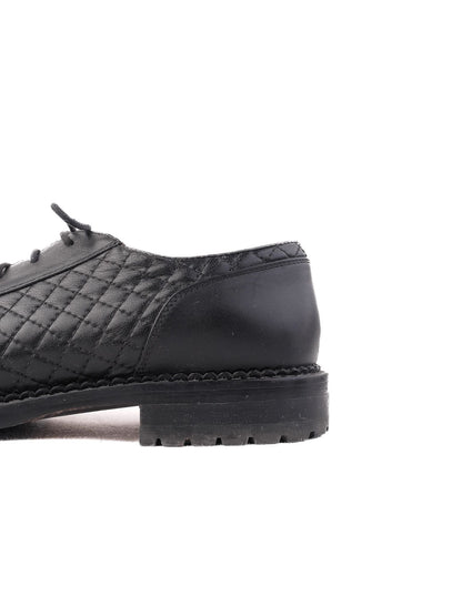 Average Easy by Loriblu Black Leather Shoes Size 36 with Quilted Detailing