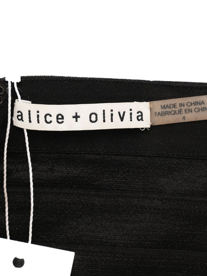 Excellent Alice+Olivia Strapless Jumpsuit Black Embellished Size S