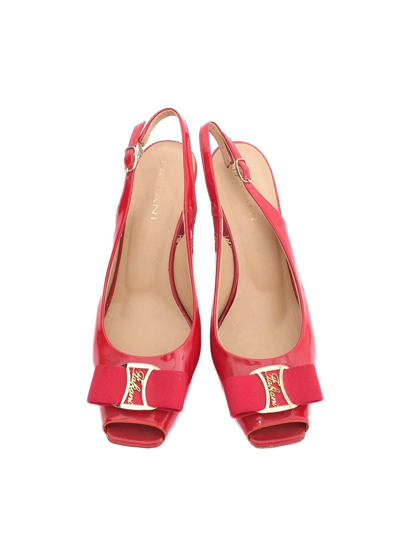 giovanni fabiani red slingback high-heeled shoes size 40 excellent