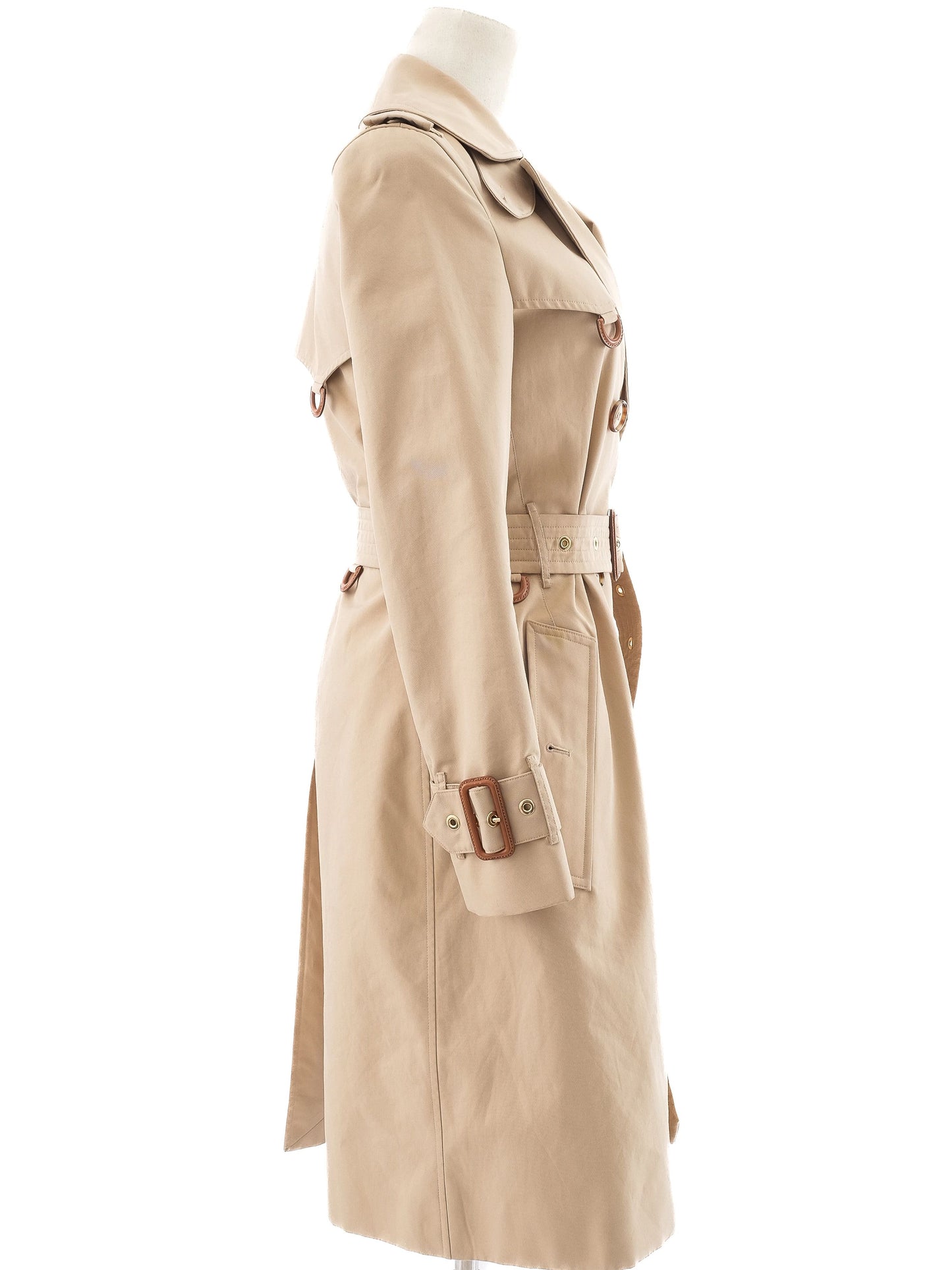 burberry orange cotton women's trench coat - perfect condition