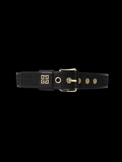 Excellent Givenchy Black Leather Belt with Gold Accents