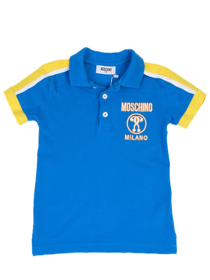 Excellent Moschino Blue Cotton Polo Shirt for Kids Size 6