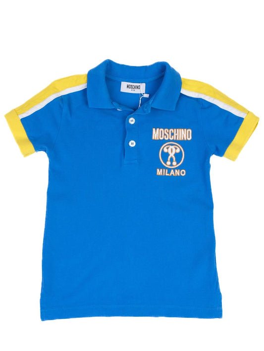 Excellent Moschino Blue Cotton Polo Shirt for Kids Size 6