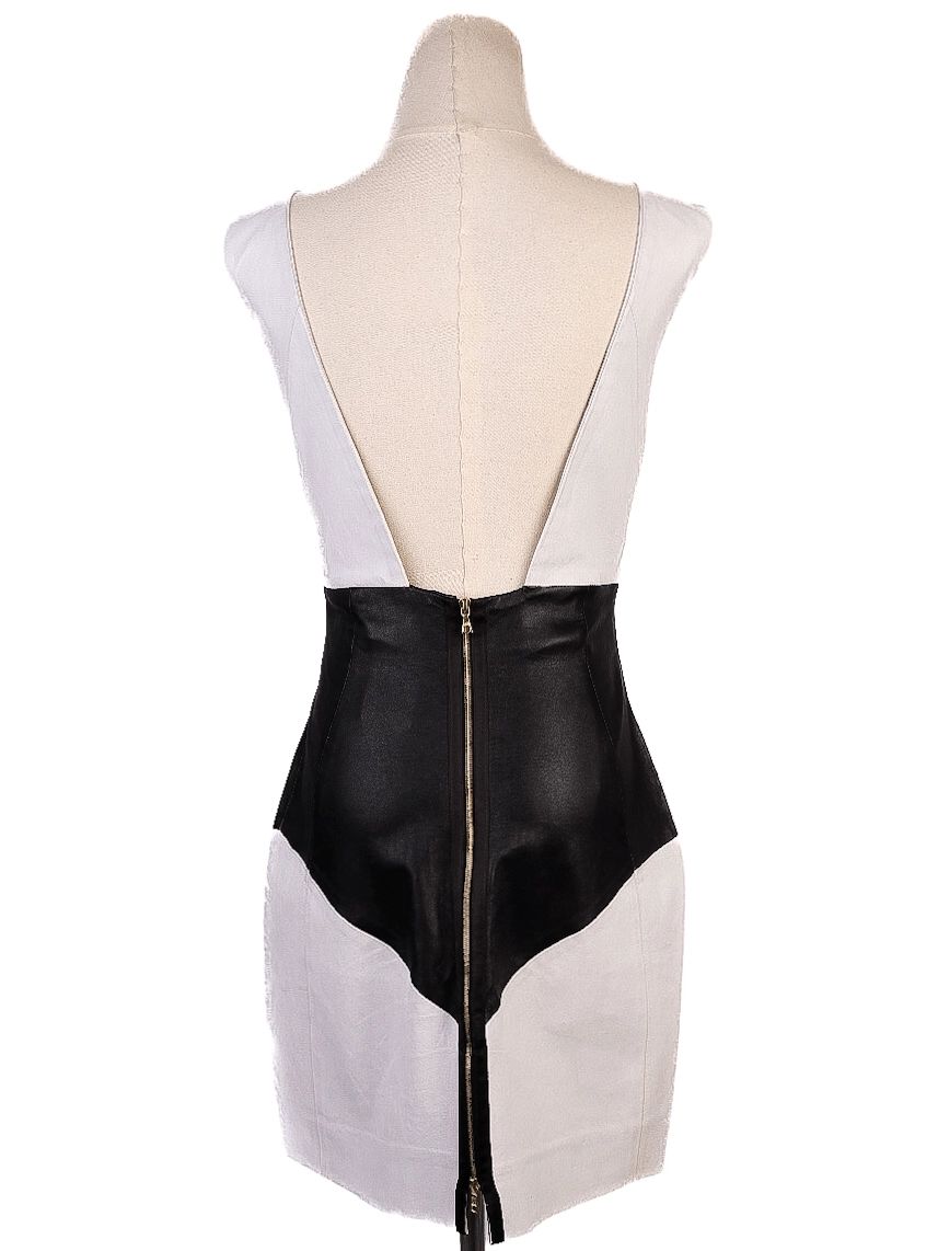 good simonetta ravizza black & white geometric dress size s