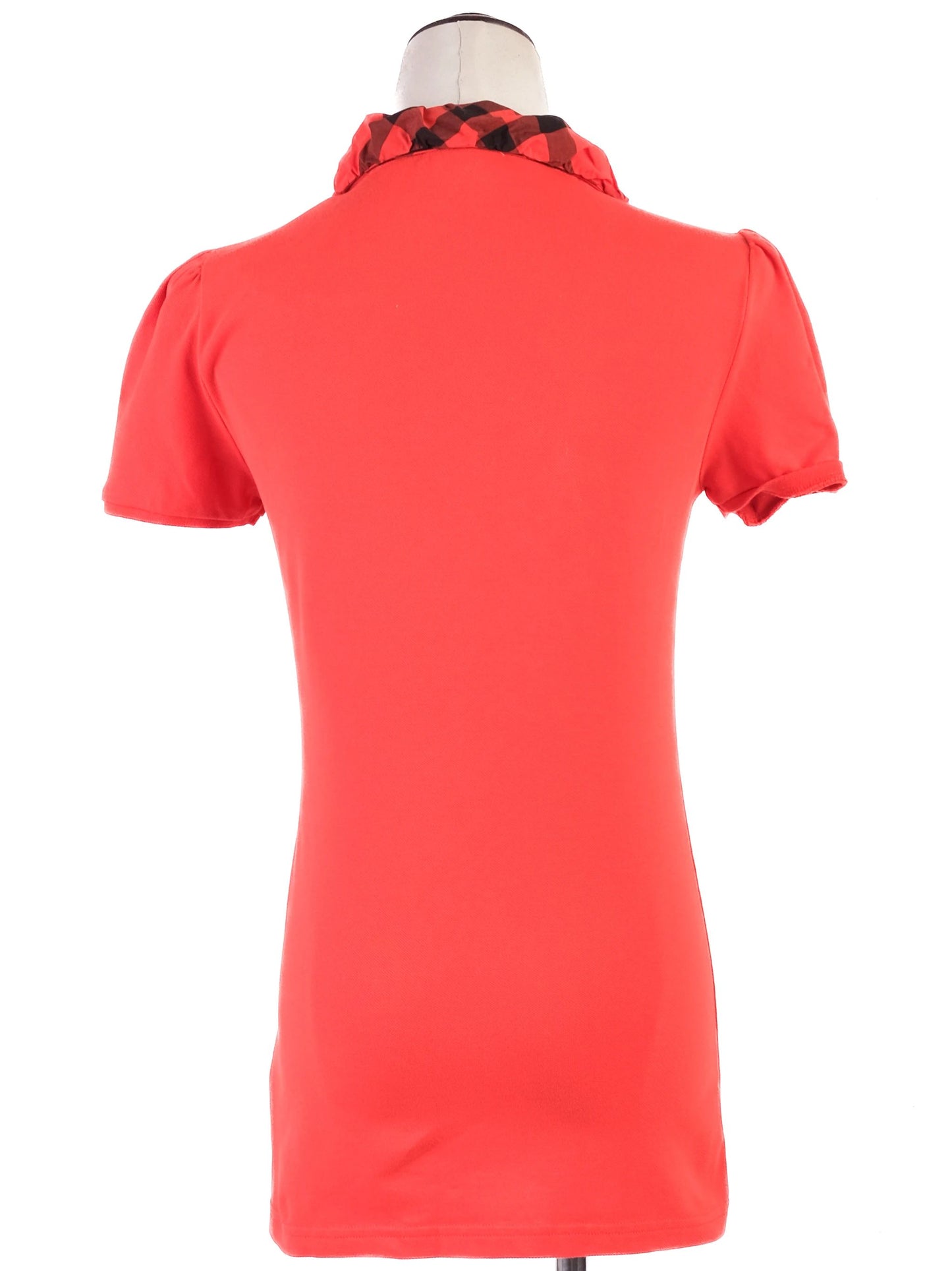 excellent burberry red short sleeve collared shirt size xs