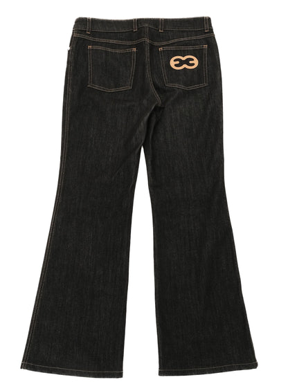 Excellent Escada Black Flare Jeans Size M Women's Denim