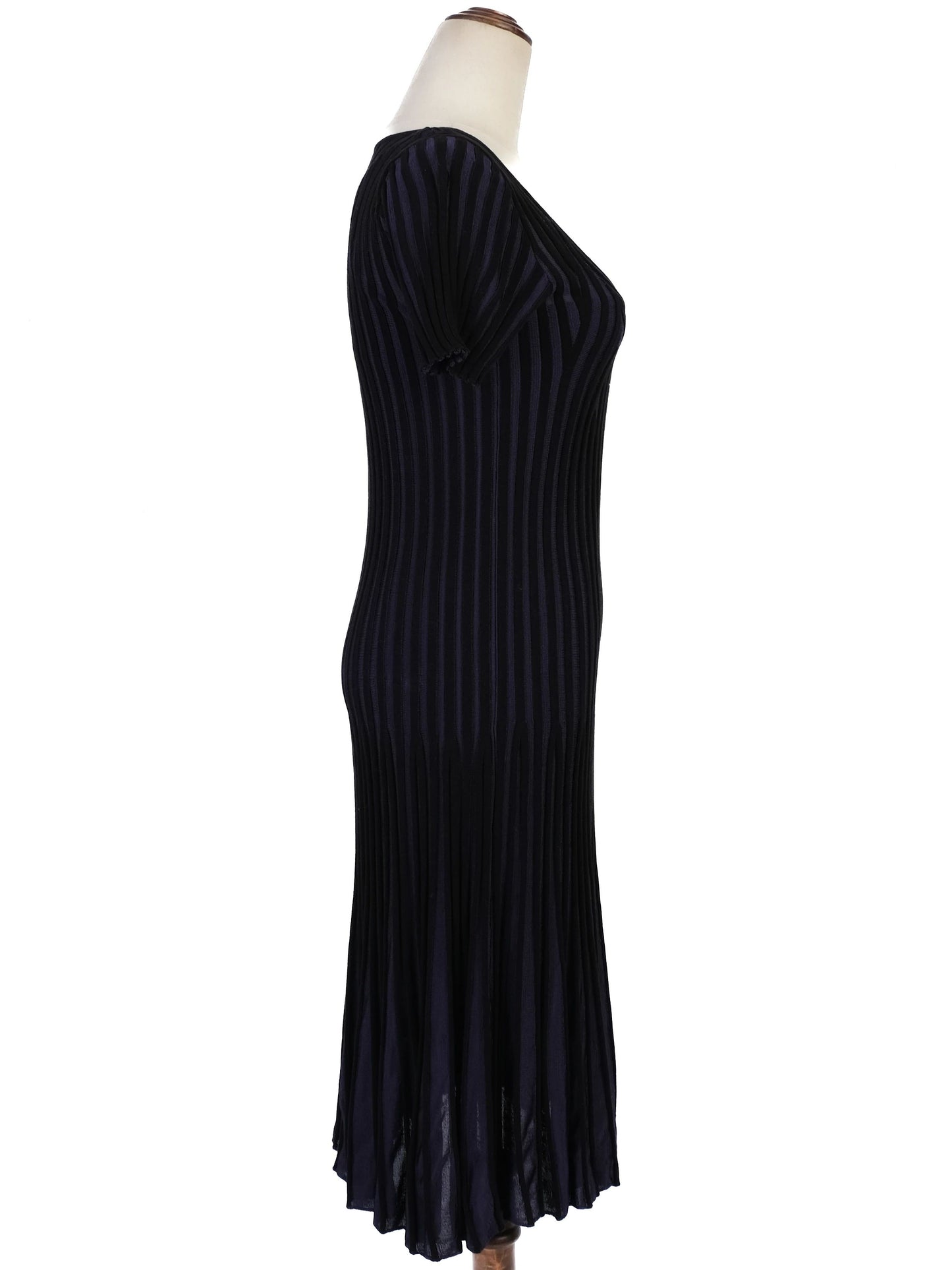 excellent kenzo blue viscose dress size m with flared skirt