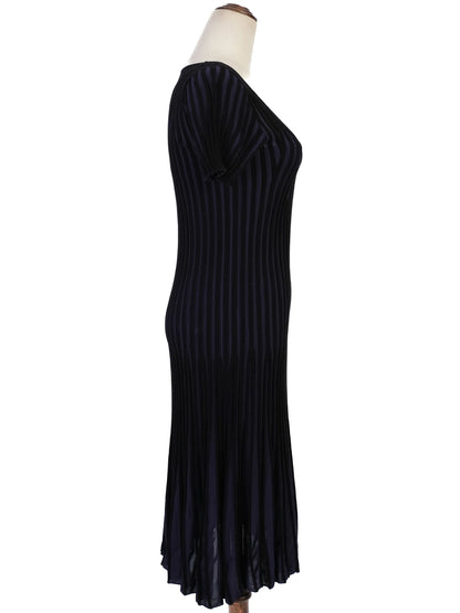 Excellent Kenzo Blue Viscose Dress Size M with Flared Skirt
