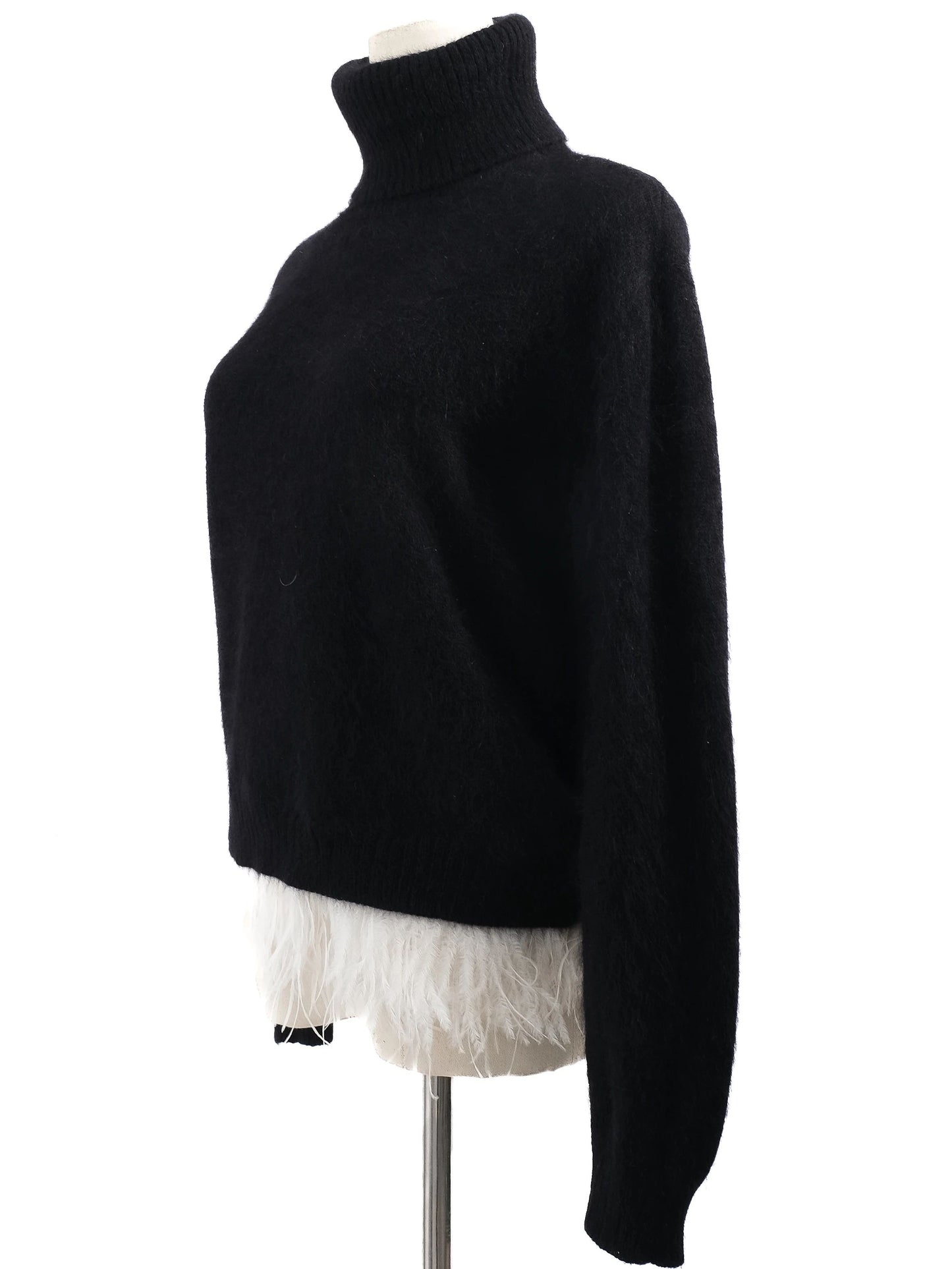 excellent n21 black turtleneck sweater nylon women