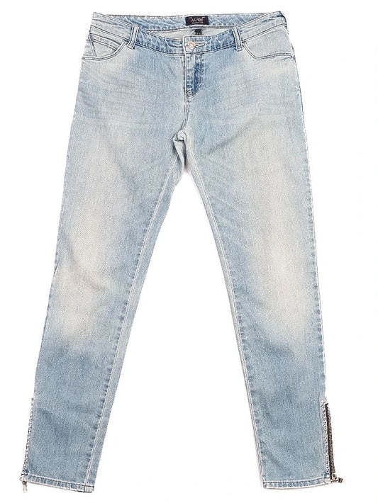 Excellent Armani Jeans Blue Cotton Denim Size S with Zipper Details