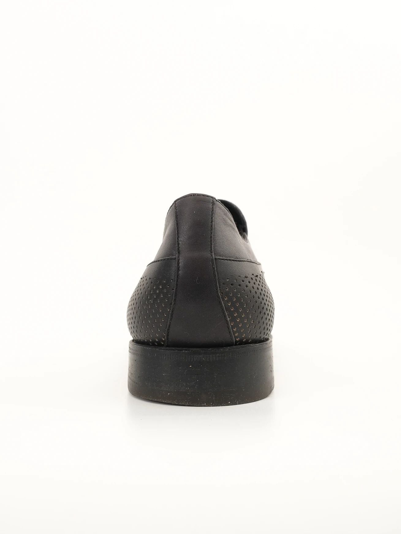 excellent black leather slip-on dress shoes size 42 for men