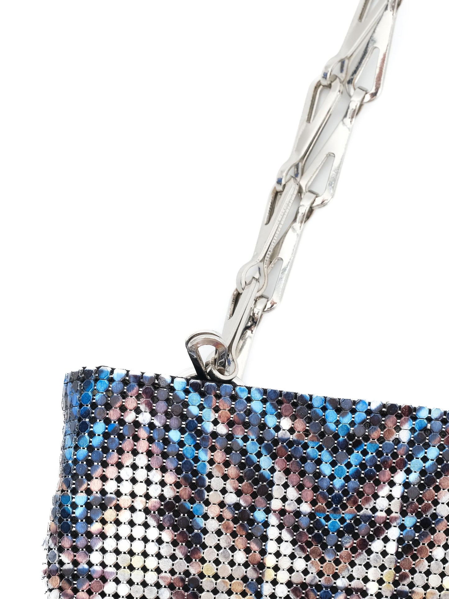 excellent paco rabanne metallic mesh handbag combined colors