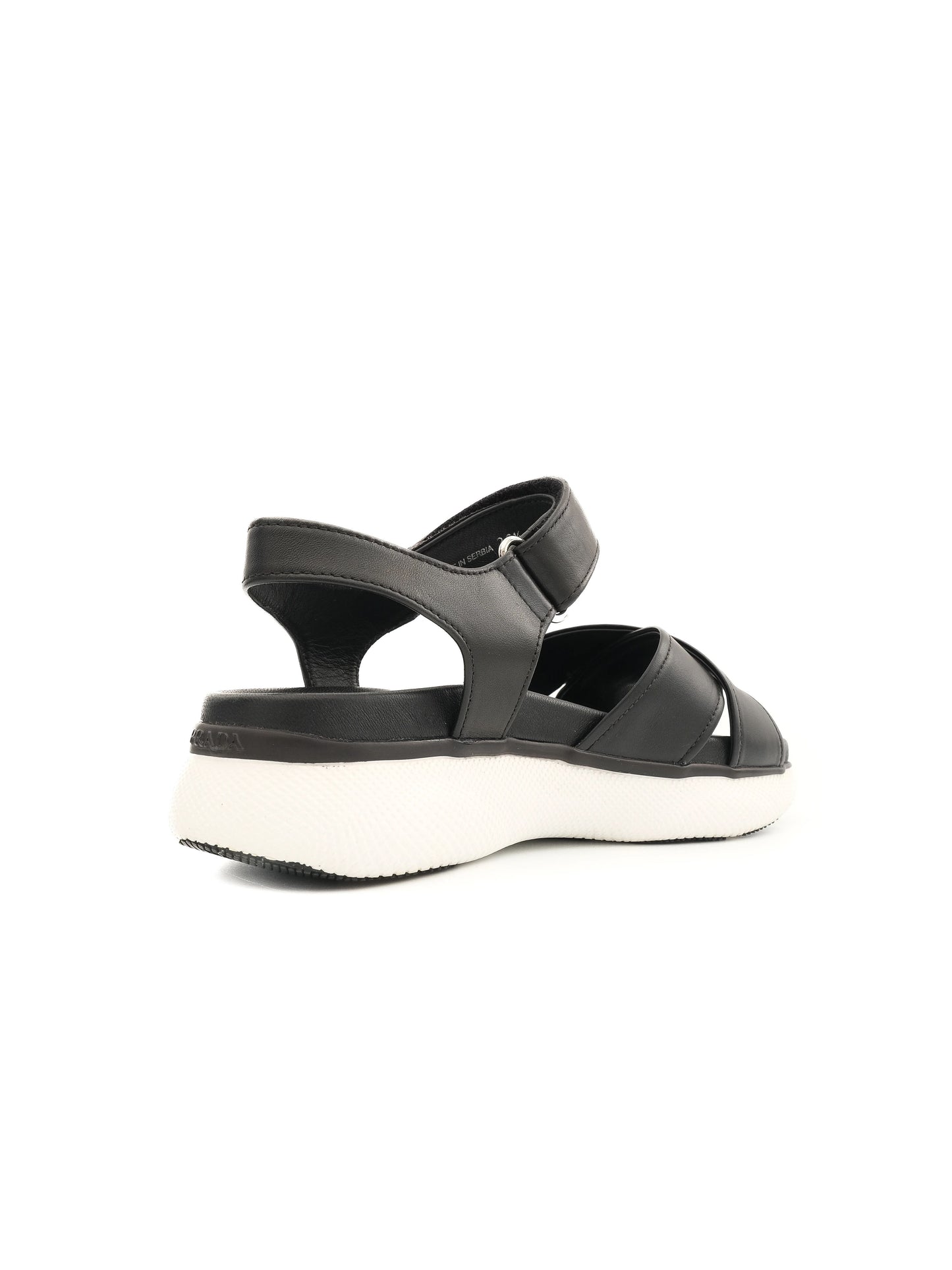 new prada black leather platform sandals size 36.5 with adjustable straps